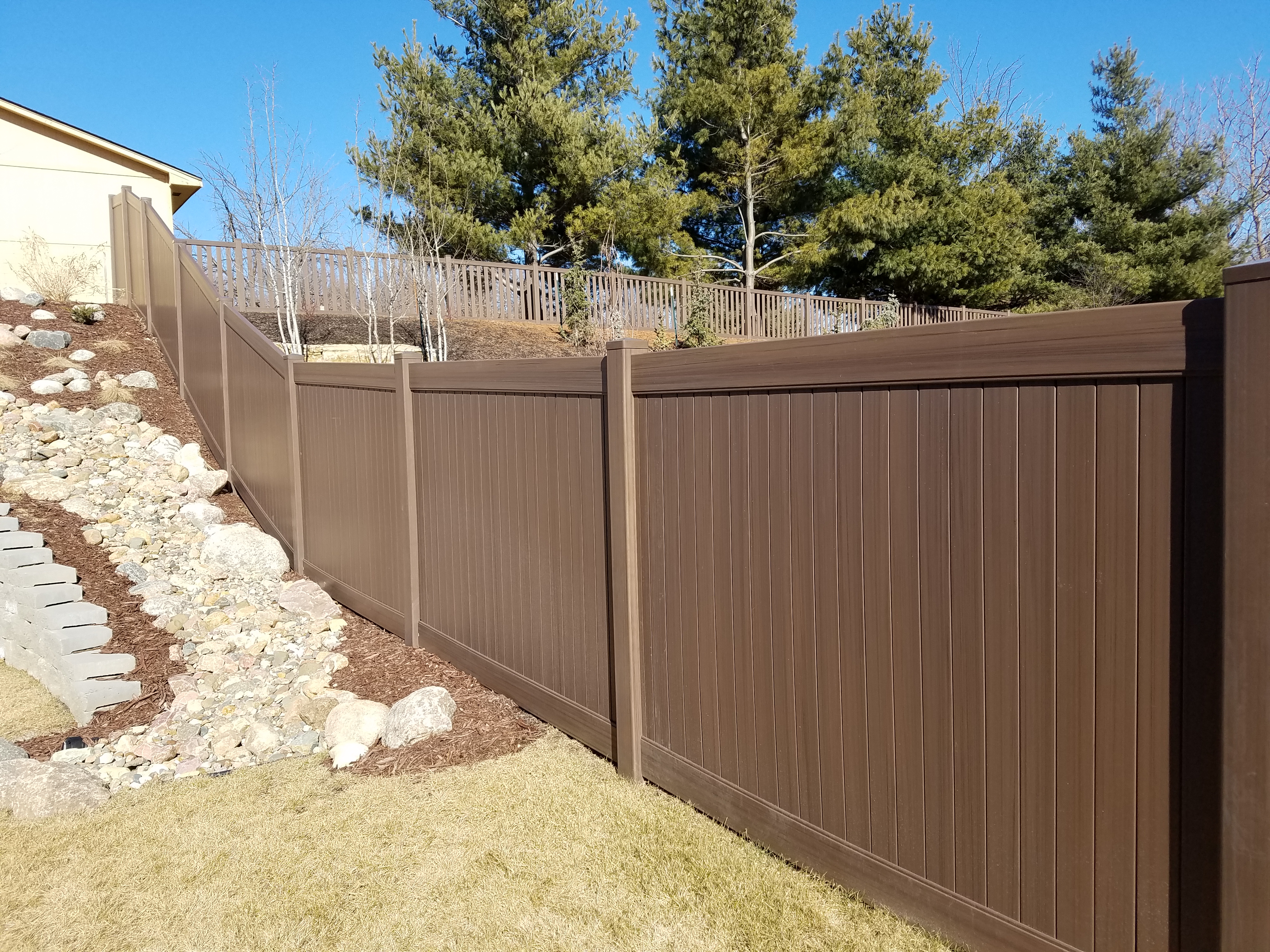 Beautiful Chestnut Brown Woodland Select Fence. 