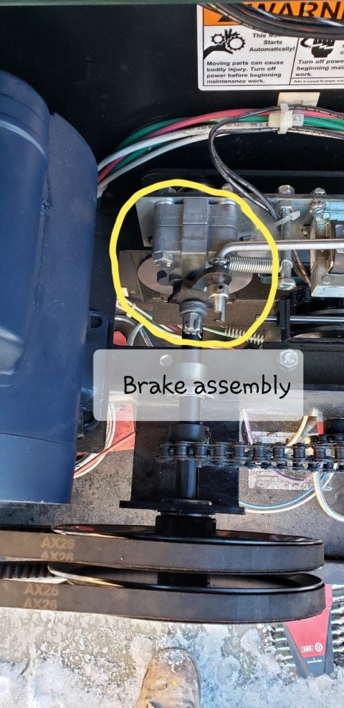 Brake assembly for an automated gate